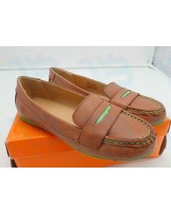 Lil Miz Mooz Pennie Loafers Luggage Or Beige/Green Youth, Size US: 5; EU: 37; Condition: NEW