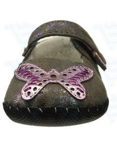 Pedi Ped Desiree /mary Jane Shoe Baby Girl Size 18-24 Months Grey Shimmer; EU: 21; Condition: NEW